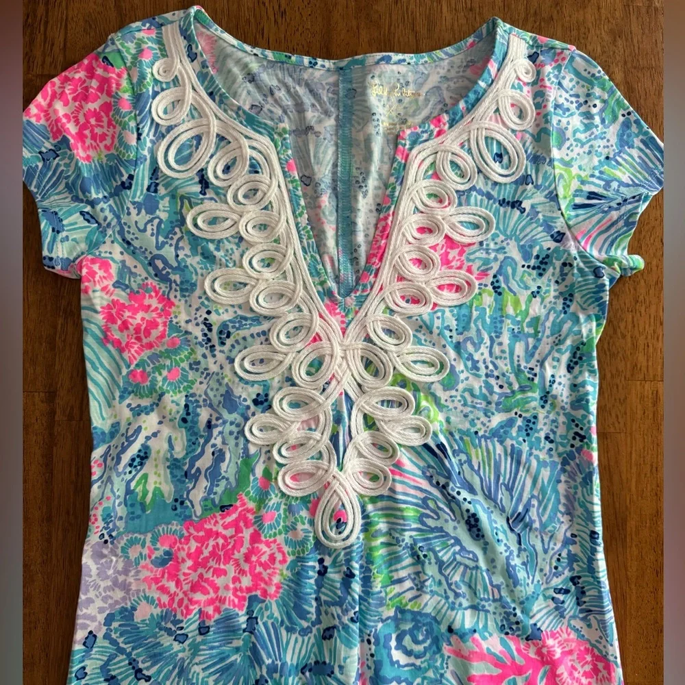Lilly Pulitzer Brewster T-Shirt Dress SZ XS Sink Or Swim